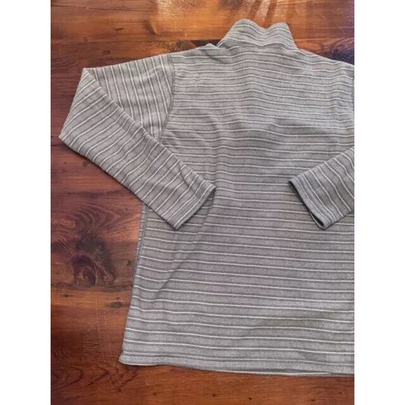 PATAGONIA Striped Fleece Pull Over Kids XXL Base Layer 1/4 Zip Mock Neck Gray - Picture 11 of 13